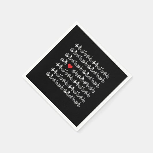 ハート自転車サイクリスト自転車サイクリングBMXバイクもしくは自転車に乗る人Ex スタンダードカクテルナプキン (角)