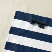 ハート航海のバチェロレッテウィークエンドネイビー&ホワイト ビーチタオル (インサイチュ)