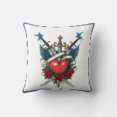 ハート航海のフローラ赤 クッション (裏面)