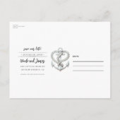 ハート航海のロープいかり沿岸の保存日付 案内ポストカード (裏面)