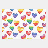 ハート色の美しい数々のかわいいデザイン ラッピングペーパーシート (正面2)