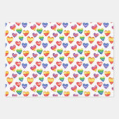 ハート色の美しい数々のかわいいデザイン ラッピングペーパーシート (正面)