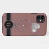 ハート花を追加する名前イニシャル Case-Mate iPhoneケース (裏面(横))