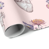 ハート花パターン ラッピングペーパー (ロールコーナー)