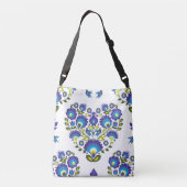 ハート花フォーク組成物 クロスボディバッグ (裏面)