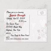 ハート花咲き葉書招待状 インビテーションポストカード (裏面)