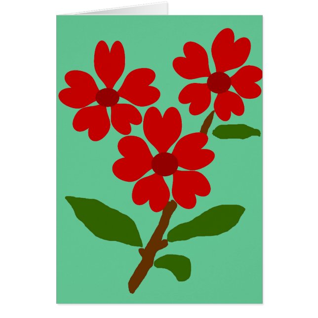 ハート花空白のカード (正面)