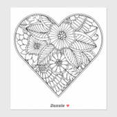 ハート花色 シール (シート)