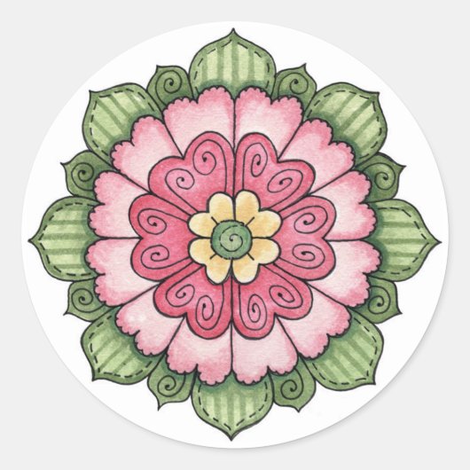 ハート花 – シール (正面)