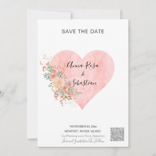 *~*ハート花AR6 QR結婚式日付を保存 招待状