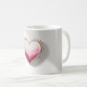 ハート芸術的型デザイン コーヒーマグカップ (正面右)