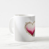 ハート芸術的型デザイン コーヒーマグカップ (正面左)