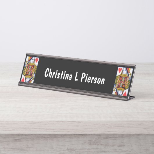 ハート華美ク遊イーンズカード デスクネームプレート (正面)