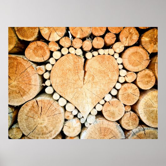 ハート薪は薪の束 ポスター (正面)