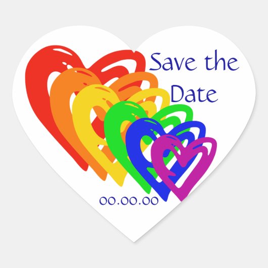 ハート虹 ハートシール (正面)