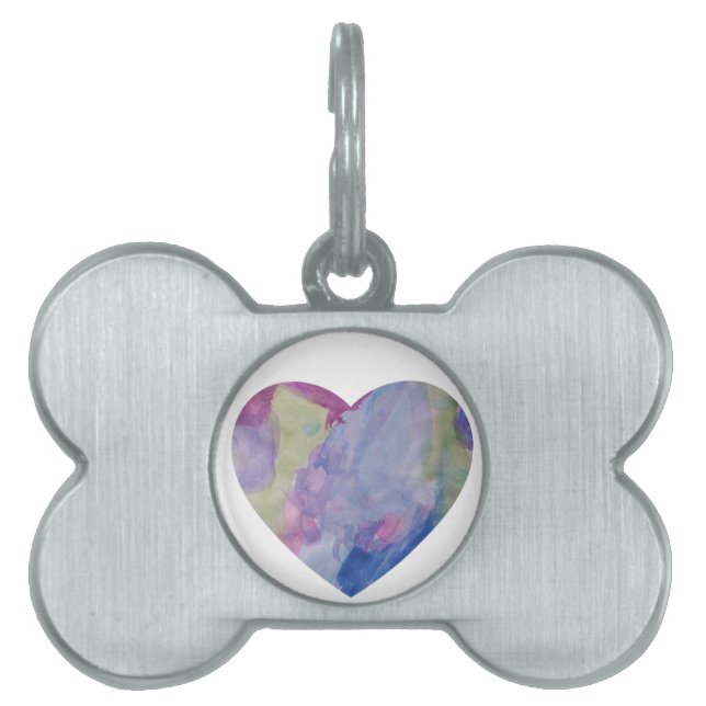 ハート虹 ペットネームタグ (正面)