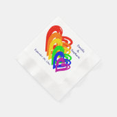 ハート虹 縁ありカクテルナプキン (角)