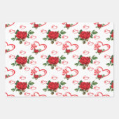 ハート蝶と花 ラッピングペーパーシート (正面2)