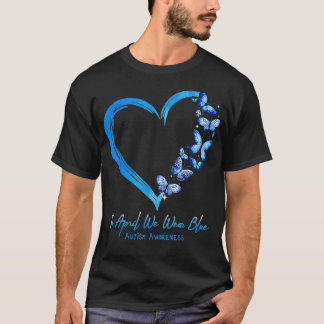 ハート蝶の自閉症4月We衣服ブルーオーティス Tシャツ