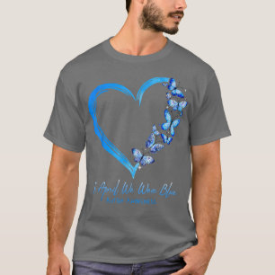 ハート蝶の自閉症4月We衣服ブルーオーティス Tシャツ