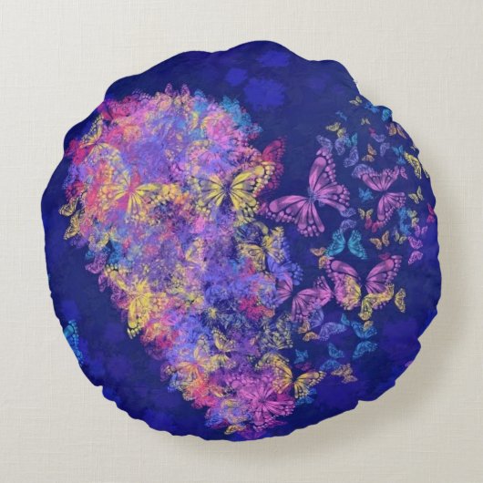 ハート蝶ラウンドピロー ラウンドクッション (裏面)