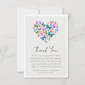 ハート蝶悔やみや弔慰葬儀 サンキューカード (正面)