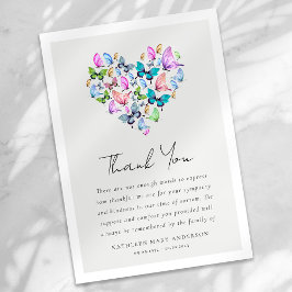 ハート蝶悔やみや弔慰葬儀 サンキューカード