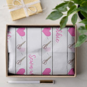 ハート裁縫をテーマカスタムにした大型 薄葉紙 (ギフト)