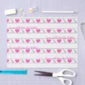 ハート裁縫をテーマカスタムにした小ティッシュペーパー 薄葉紙 (クラフト)