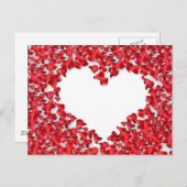ハート製バラ花びら ポストカード (正面/裏面)