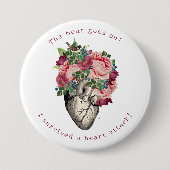 ハート襲撃生存女性 缶バッジ (正面)