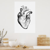 ハート解剖学イラストレーションポスター ポスター (キッチン)