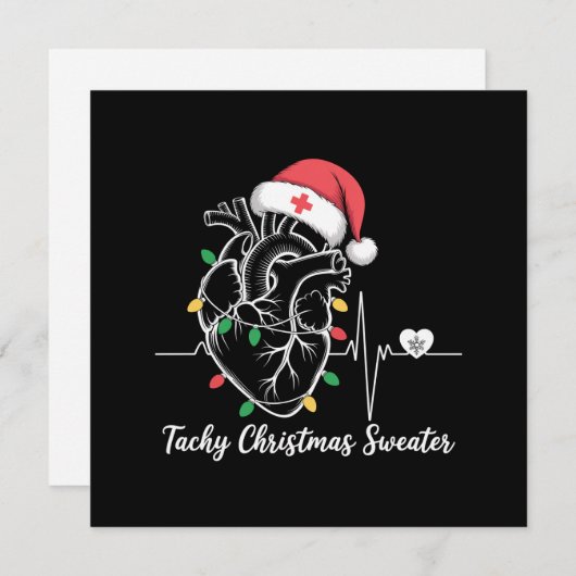 ハート解剖学クリスマスナース心頻拍クリスマス シーズンカード (正面/裏面)