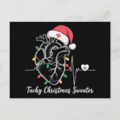 ハート解剖学クリスマスナース心頻拍クリスマス シーズンポストカード (正面)