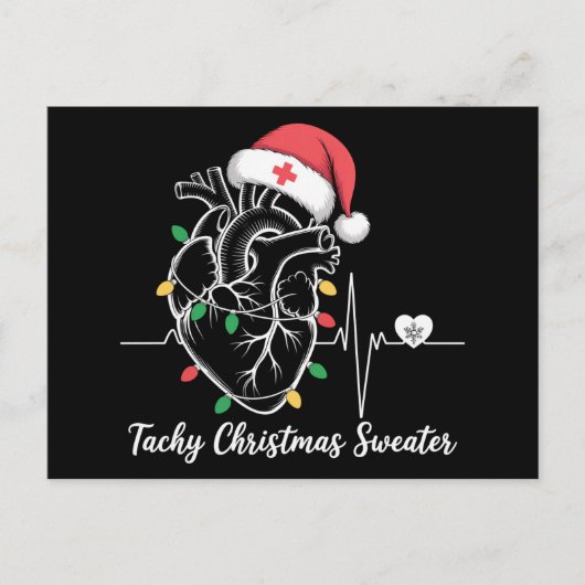 ハート解剖学クリスマスナース心頻拍クリスマス シーズンポストカード (正面)