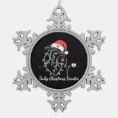 ハート解剖学クリスマスナース心頻拍クリスマス スノーフレークピューターオーナメント (正面)