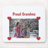 ハート誇りを持ったおばあちゃん好きパーソナライズ写真作り マウスパッド (正面)