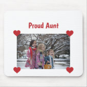 ハート誇りを持ったおばさん愛パーソナライズ写真作る マウスパッド (正面)