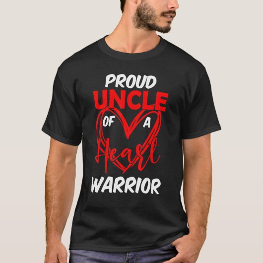 ハート誇りを持った戦士の叔父のCHD認識度 Tシャツ (正面)