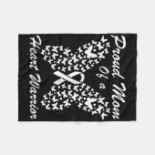 ハート誇りを持った戦士ハート病の女性の母親 フリースブランケット (正面(横))