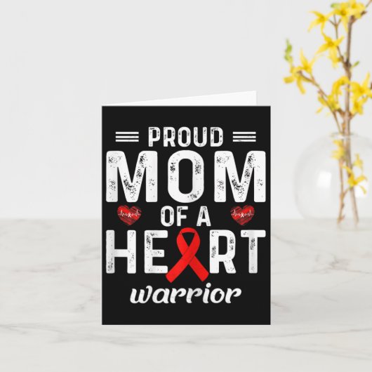 ハート誇りを持った戦士ハート病の家族の母 カード (黄色い花)