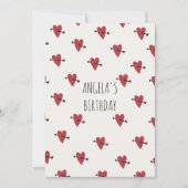 ハート誕生日 招待状 (正面)