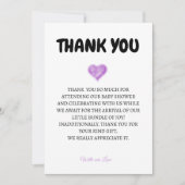 ハート赤ちゃんシャワーサンキューカード 招待状 (正面)