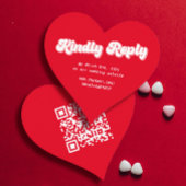 ハート赤とピンクのバレンタイン結婚式RSVP DIY エンクロージャーカード