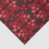 ハート赤とピンクの黒の背景バレンタイン 薄葉紙 (詳細)