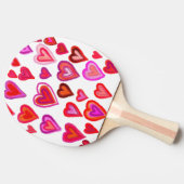 ハート赤とピンク 卓球ラケット (横)