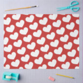 ハート赤と白ズバレンタインデーティッシュペーパー 薄葉紙 (クラフト)