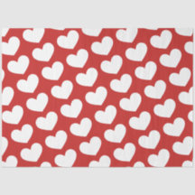 ハート赤と白ズバレンタインデーティッシュペーパー