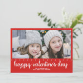 ハート赤と白バレンタインの写真カード シーズンカード (スタンド正面)