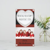 ハート赤と白バレンタインの写真カード シーズンカード (スタンド正面)